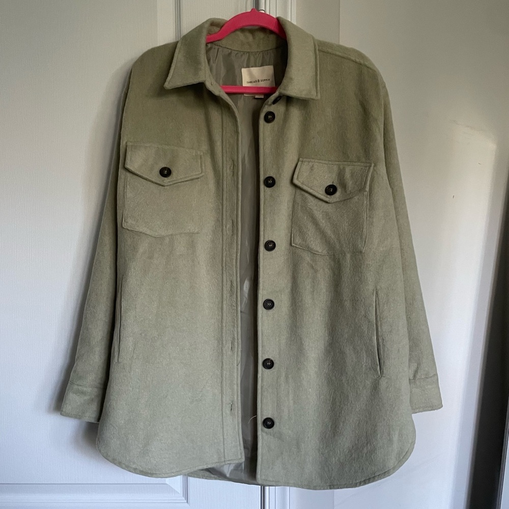 Thread & Supply Green Plain Jacket